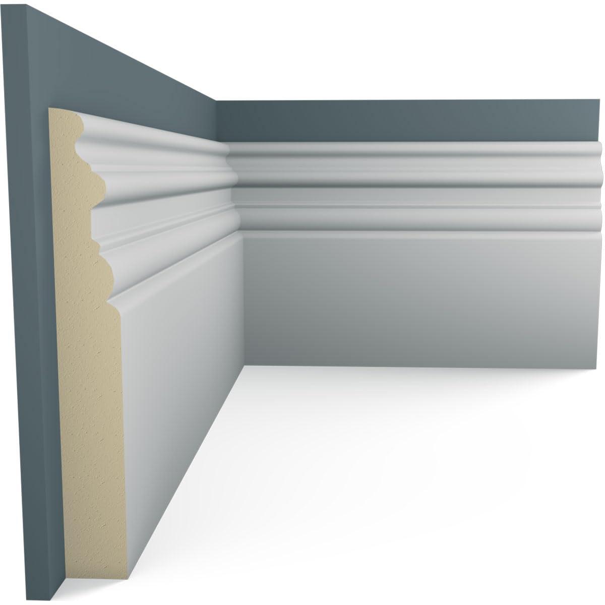 7 3/8"H x 1"P x 94 1/2"L Hillsborough Baseboard Moulding (8-Pack)