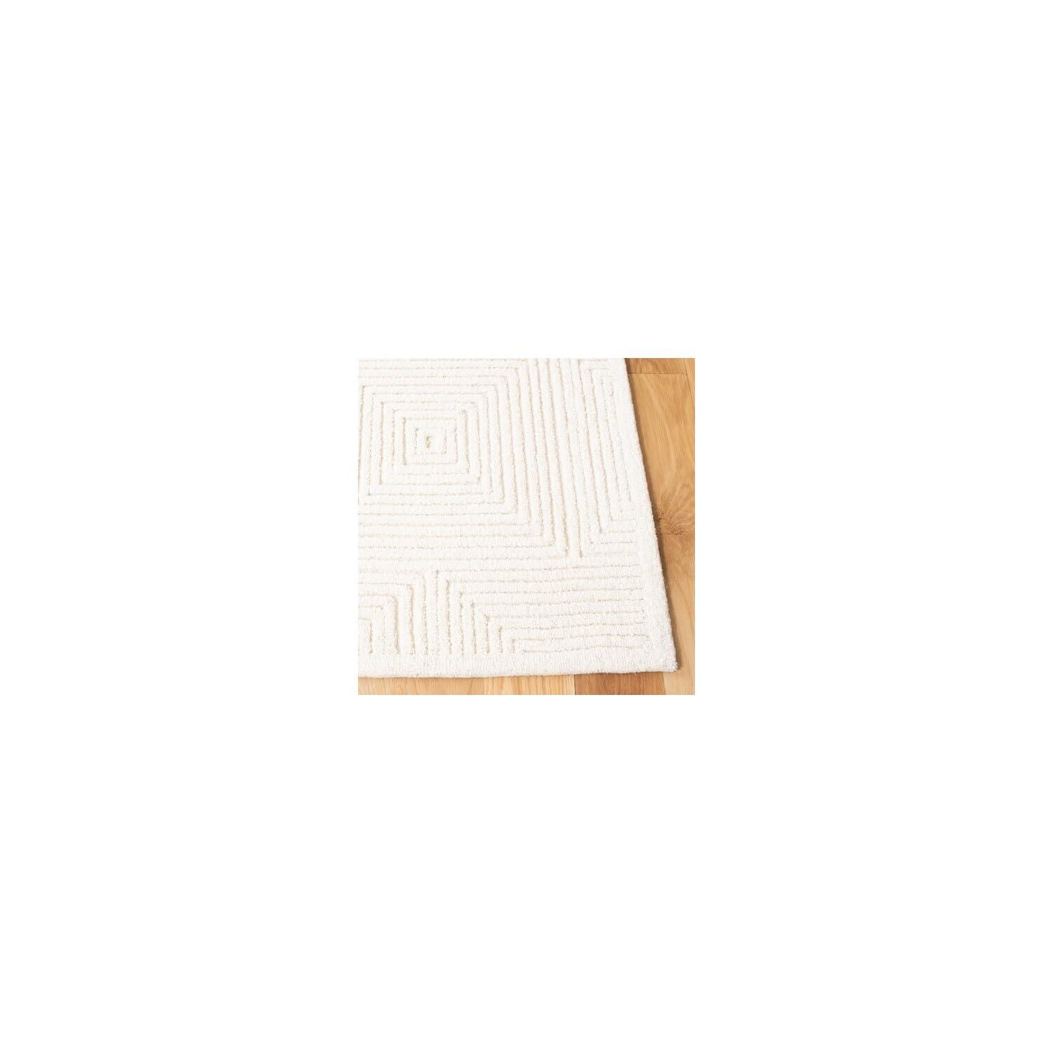SAFAVIEH Textural Vince Geometric Area Rug, Ivory, 4' x 4' Square