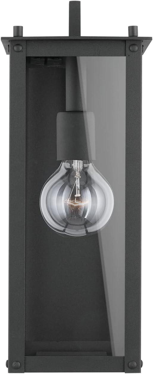 Modern Black Aluminum 1-Light Wall Mount with Clear Glass