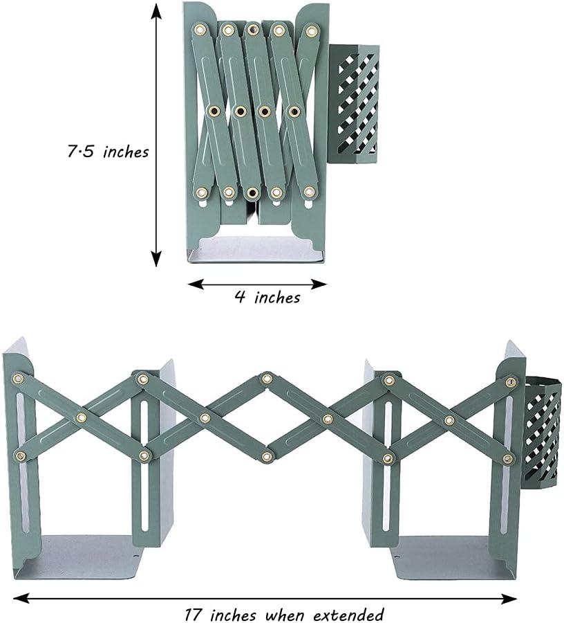 Adjustable Black Metal Bookends for Heavy Books