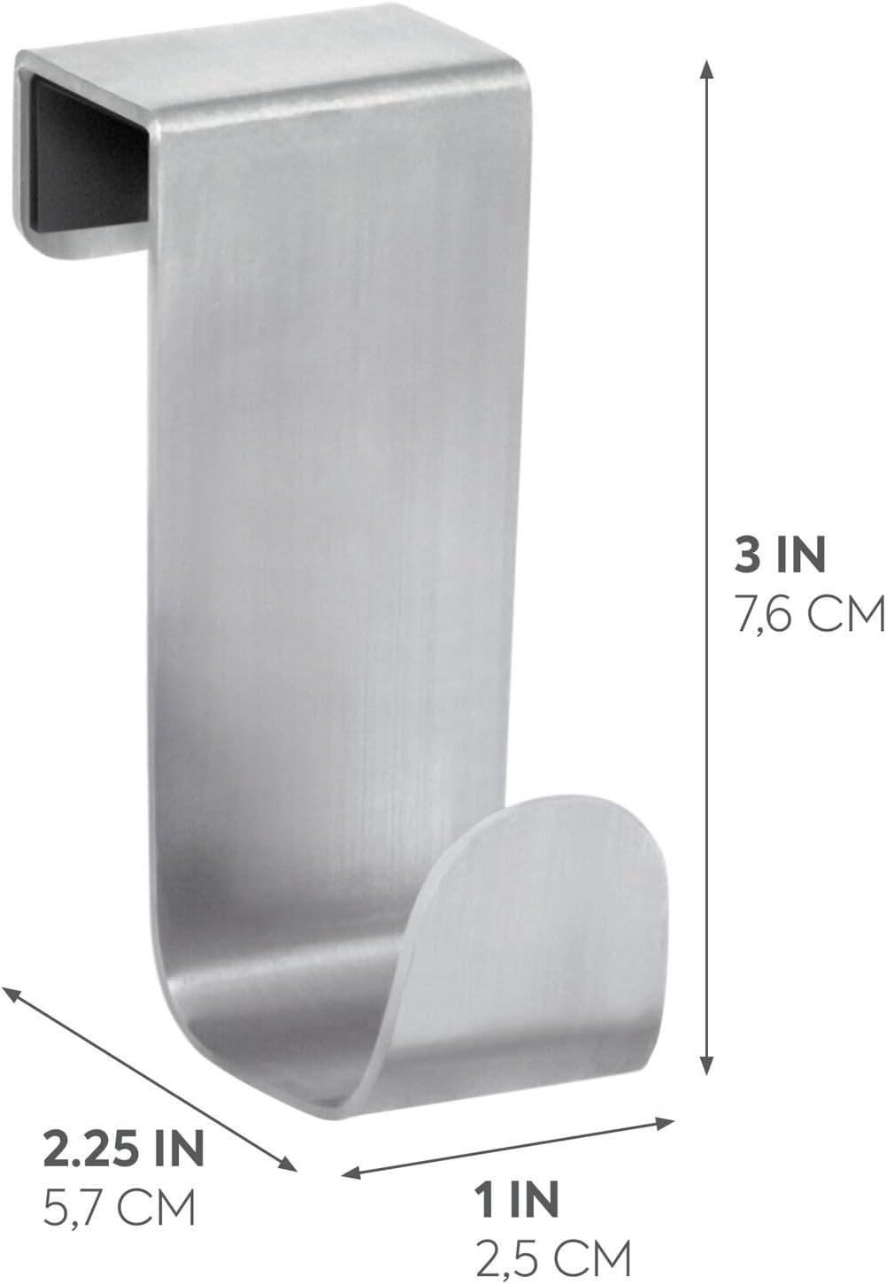 iDesign 29420 Towel Hook, Over-Cabinet, Brushed Stainless Steel