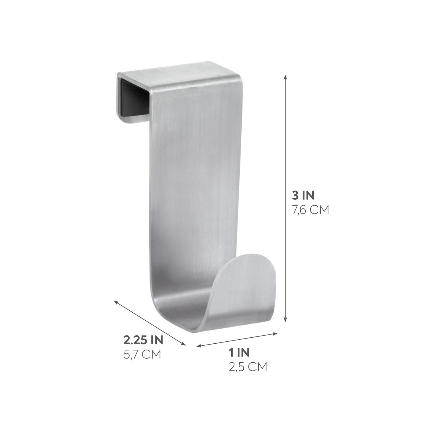 iDesign 29420 Towel Hook, Over-Cabinet, Brushed Stainless Steel