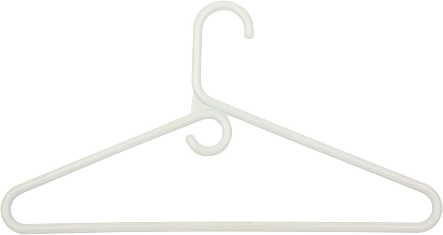 Heavy-Duty White Plastic Suit Hangers, 18-Pack