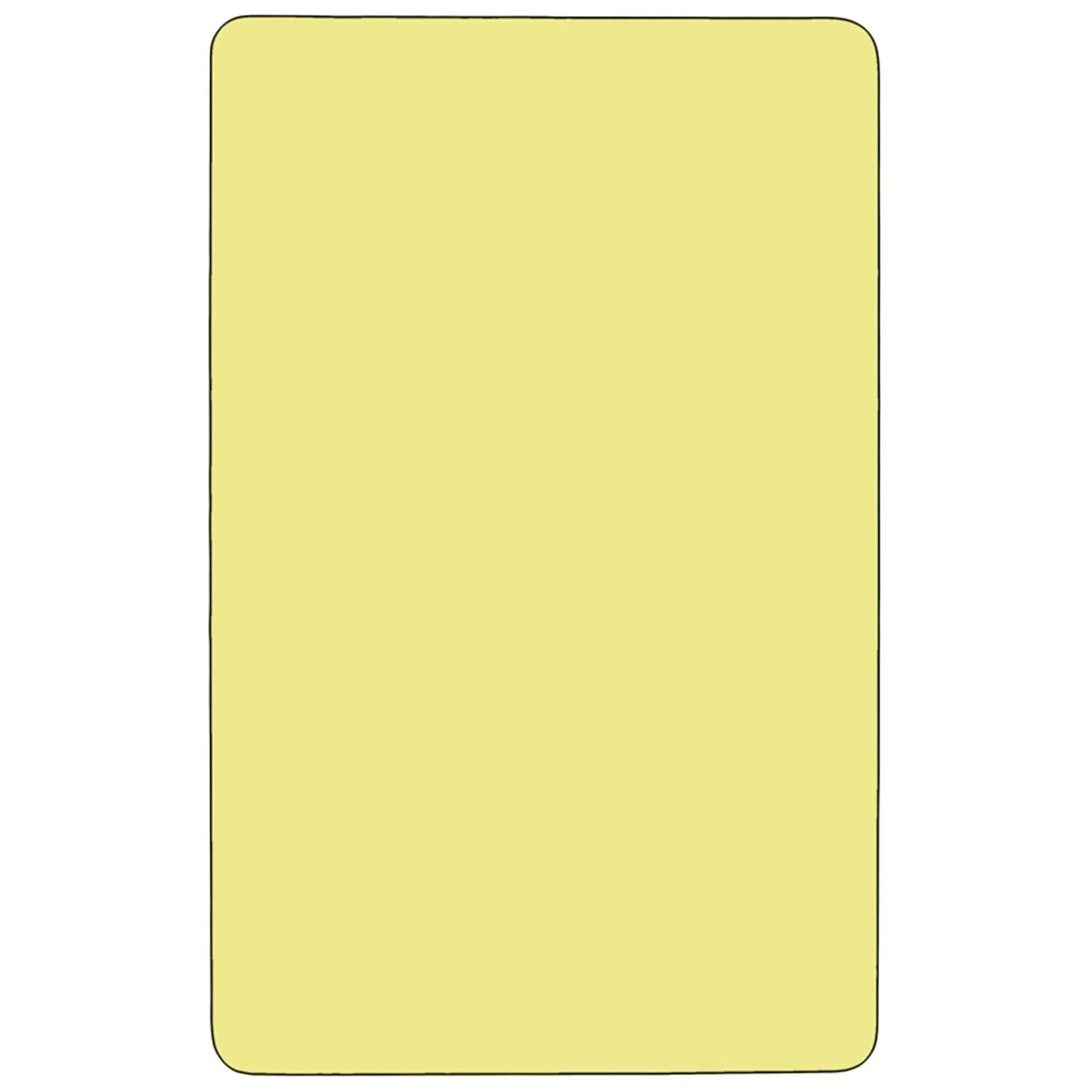 Flash Furniture 24''W x 48''L Rectangular Yellow Thermal Laminate Activity Table - Standard Height Adjustable Legs