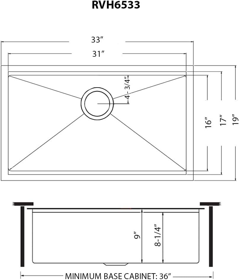 Ruvati 33 inch Stainless Steel Workstation Undermount Kitchen Sink Single Bowl