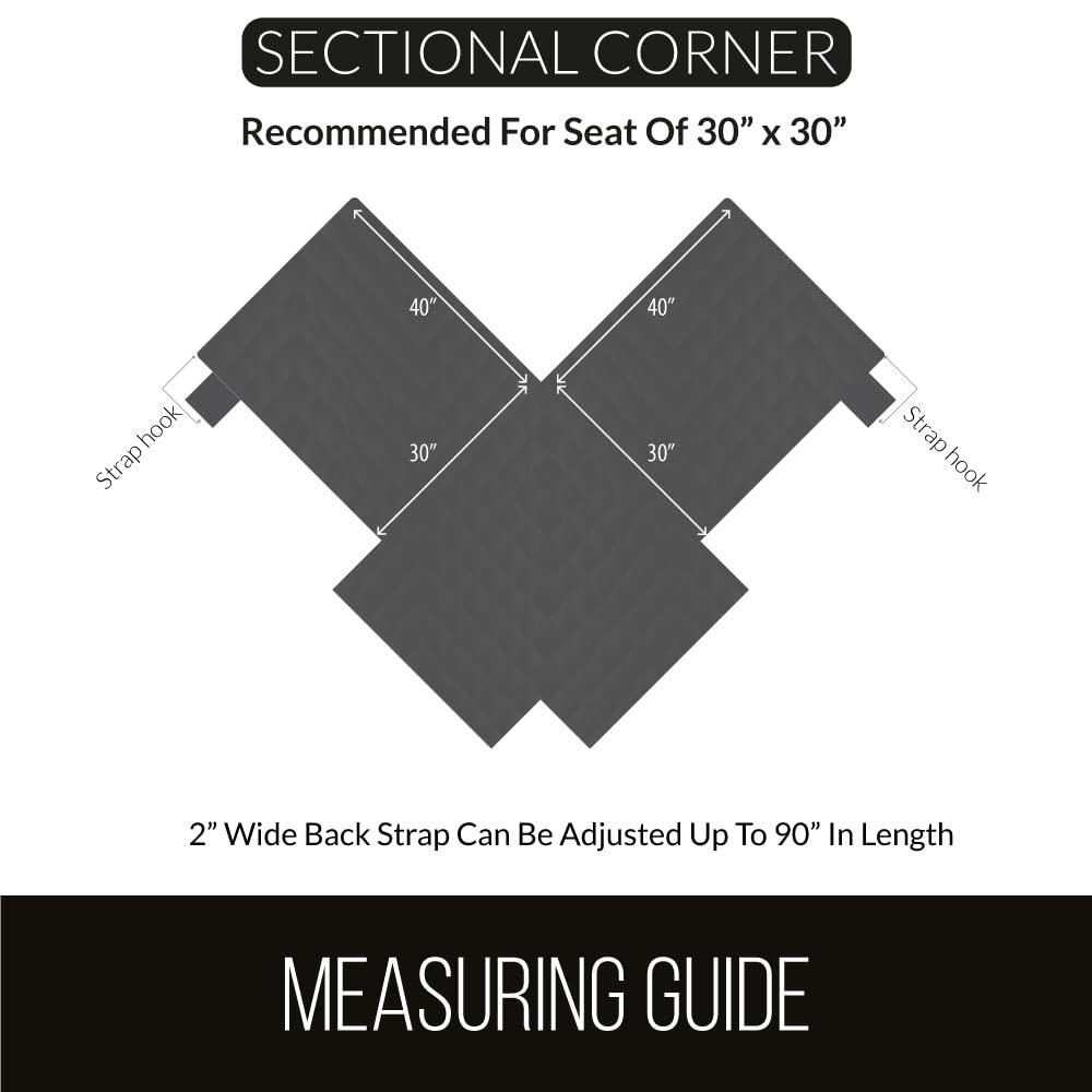 Sofa Shield Sectional Slip Cover, Large Cushion Protector for 30x30" Seat, Light Gray Charcoal