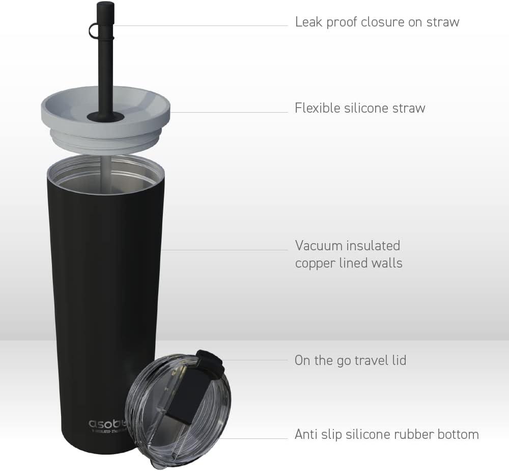 Red Stainless Steel Insulated Travel Tumbler with Dual Lid