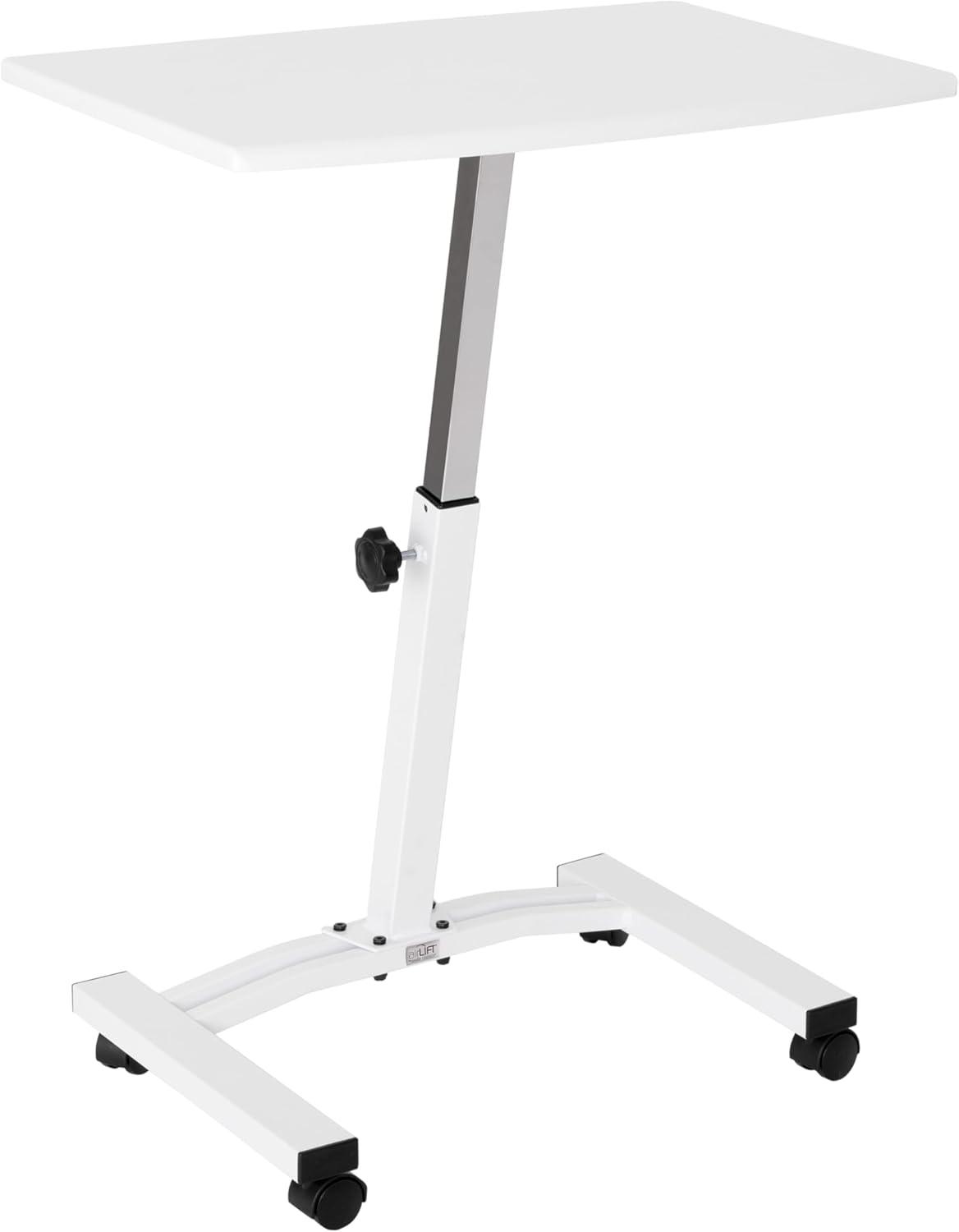 Seville Classics 23.75" Height Adjustable Mobile Laptop Desk, White