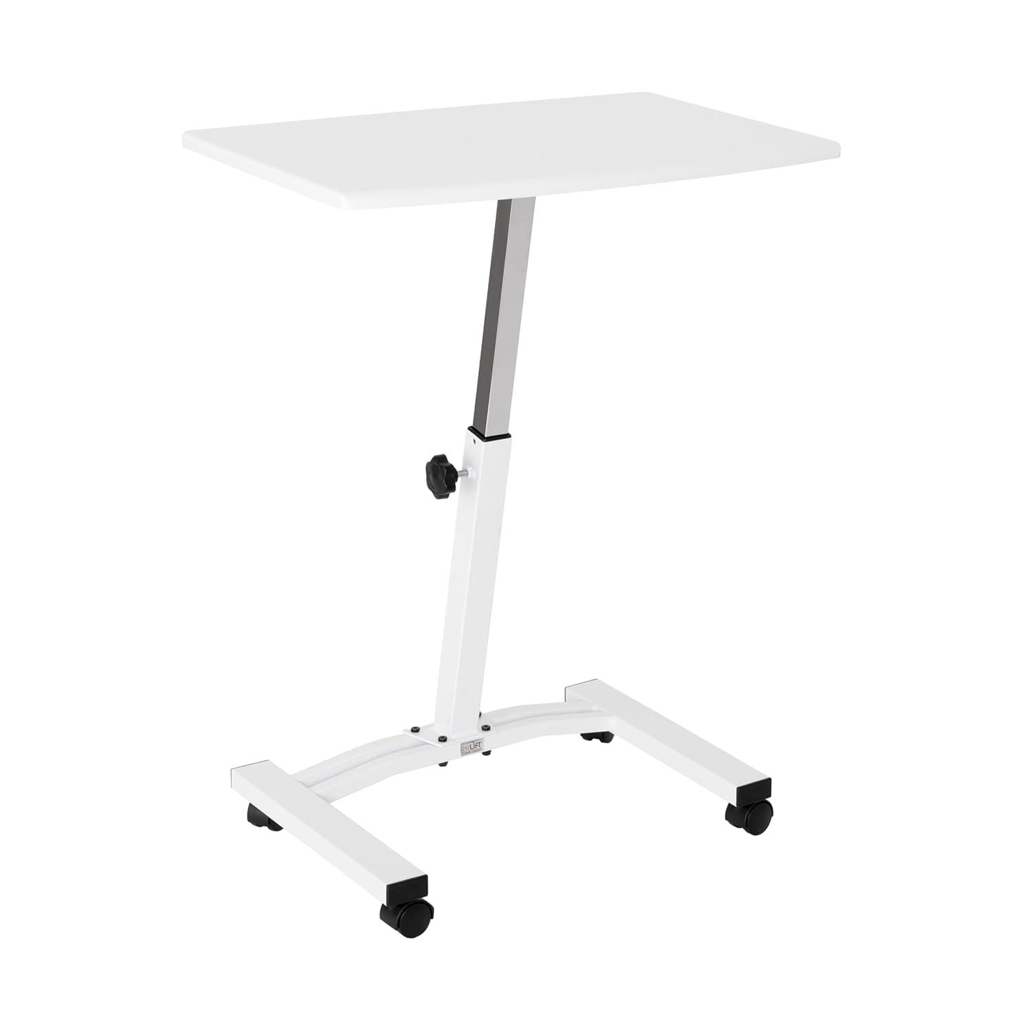 Seville Classics 23.75" Height Adjustable Mobile Laptop Desk, White