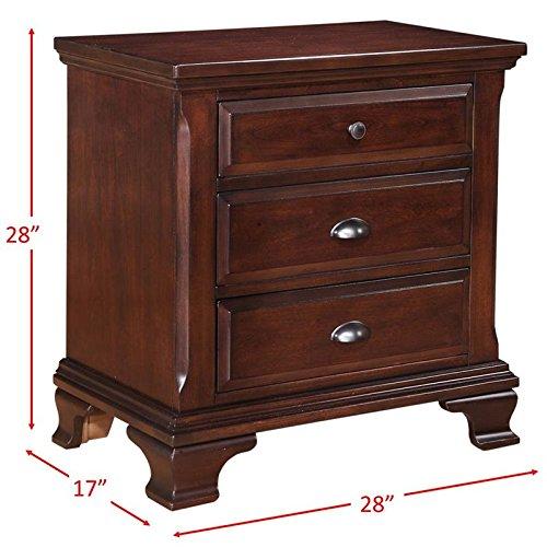 Brinley Nightstand Cherry Red - Picket House Furnishings: Mid-Century Modern Style, Laminated Finish, MDF & Metal Hardware