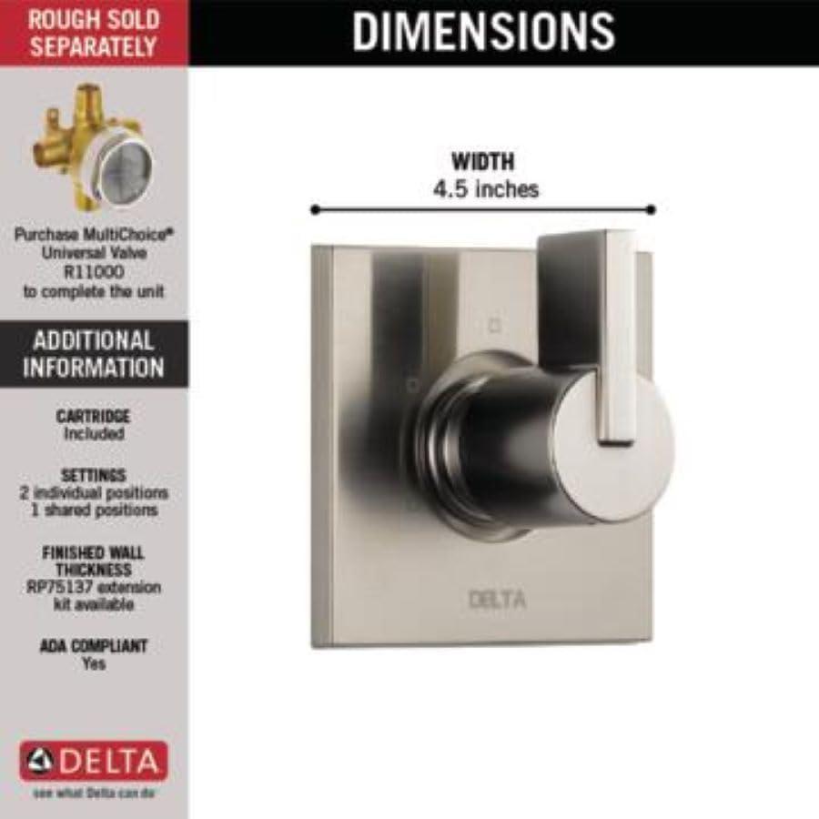 Vero 3-Setting Shower Handle Diverter Trim Kit, Diverter Valve Trim Kit