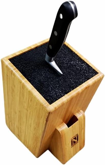 Bamboo Universal Knife Block with Removable Plastic Fibre Insert