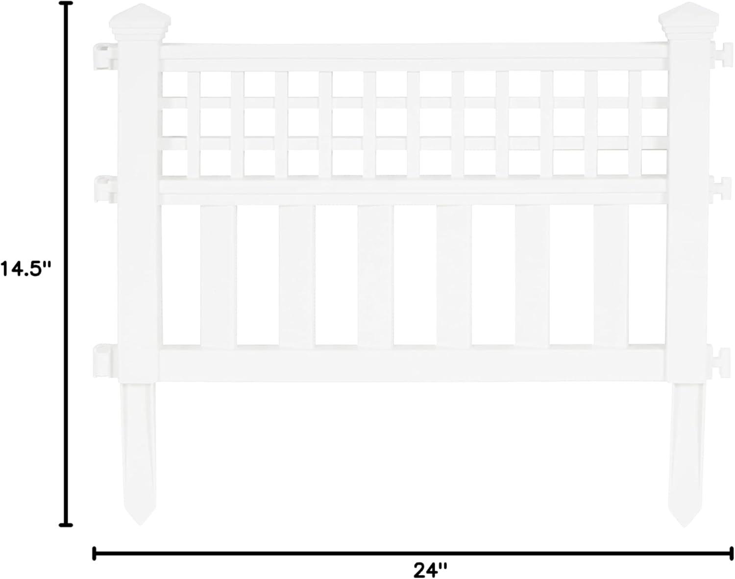 White Resin Decorative Garden Border Fence, 14" x 24"