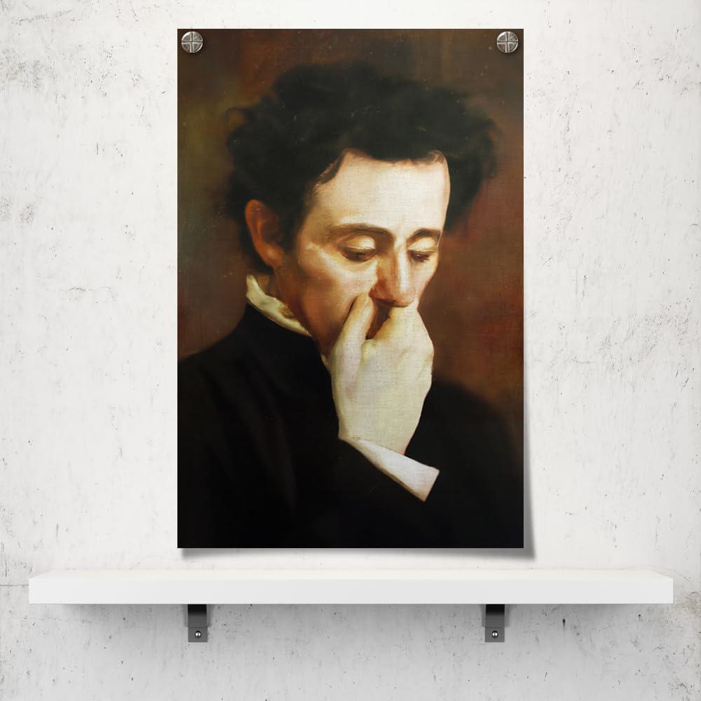JDNWKBBS Funny Bathroom Canvas Wall Art Humorous Classical Oil Painting Man Covering Nose Posters Vintage Toilet Pictures Prints Rustic Farmhouse Wall Decor for Bathroom Restroom 12x16in Unframed