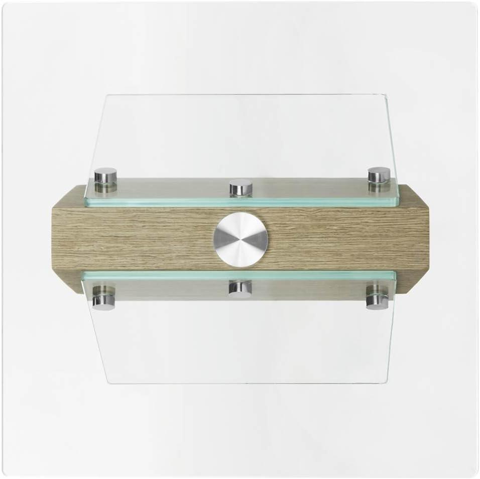 Modern Loft 34" Wood & Glass Grey Accent Table