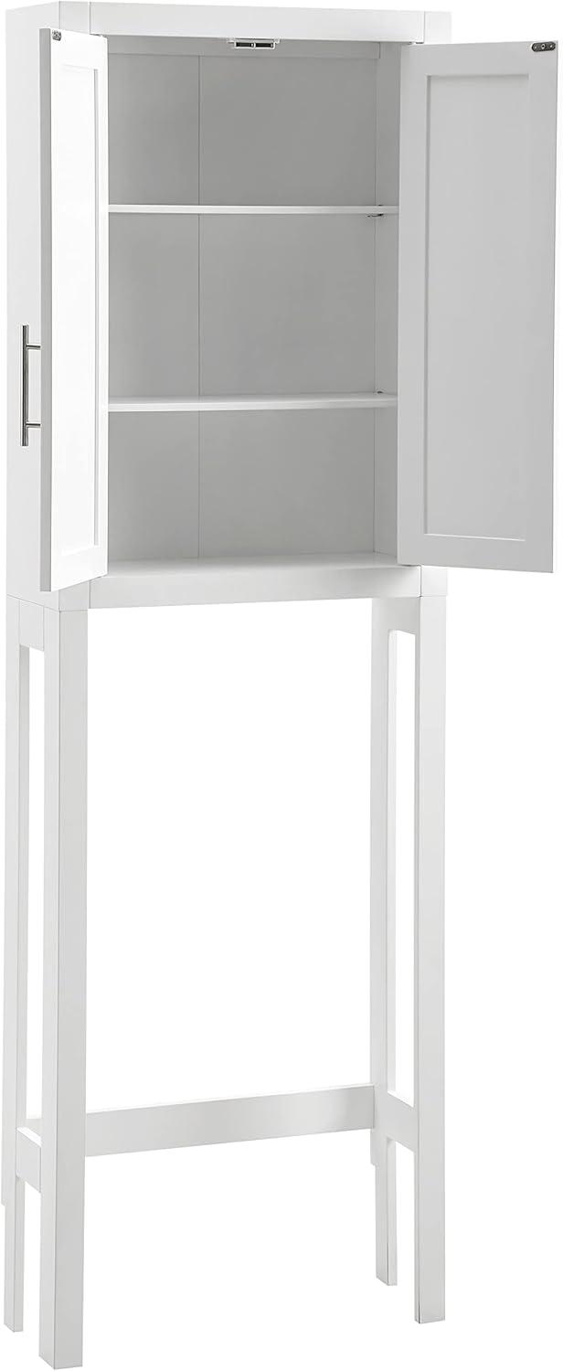 Savannah Space Saver White - Crosley: Bathroom Etagere with Adjustable Shelves, MDF Frame, Anti-Tip Hardware