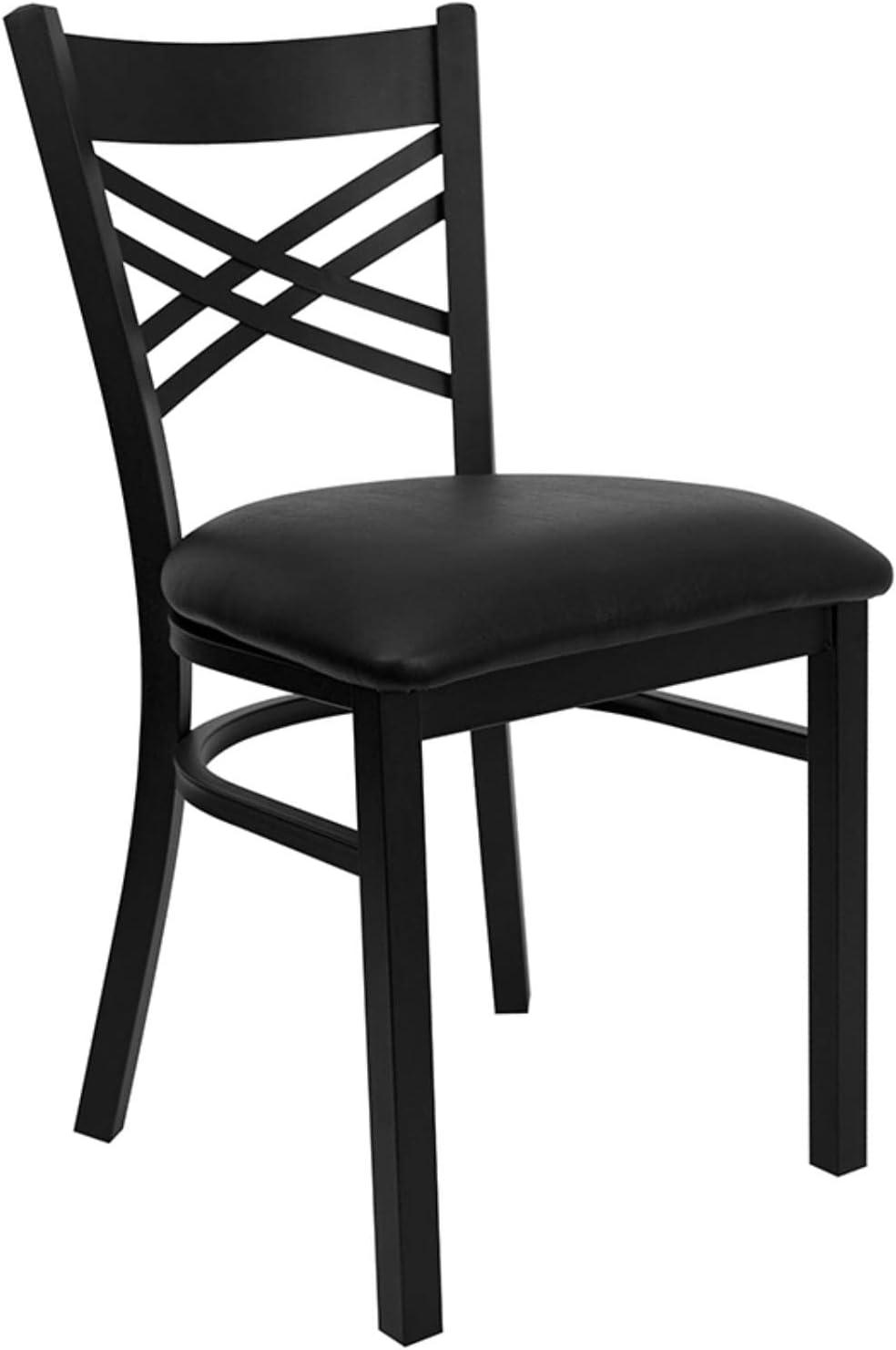 Flash Furniture Black ''X'' Back Metal Restaurant Chair