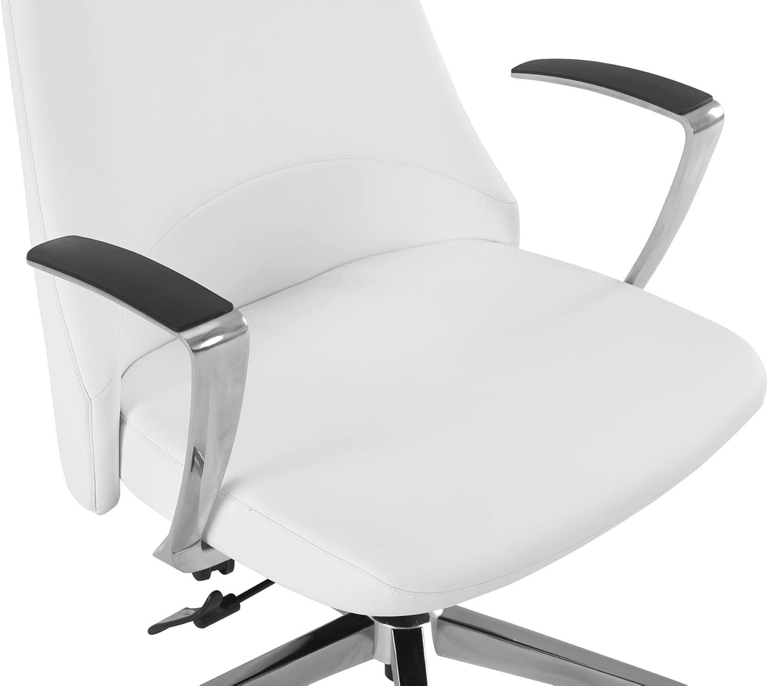 High Back Office Chair in Dillon Snow White in Antimicrobial Fabric