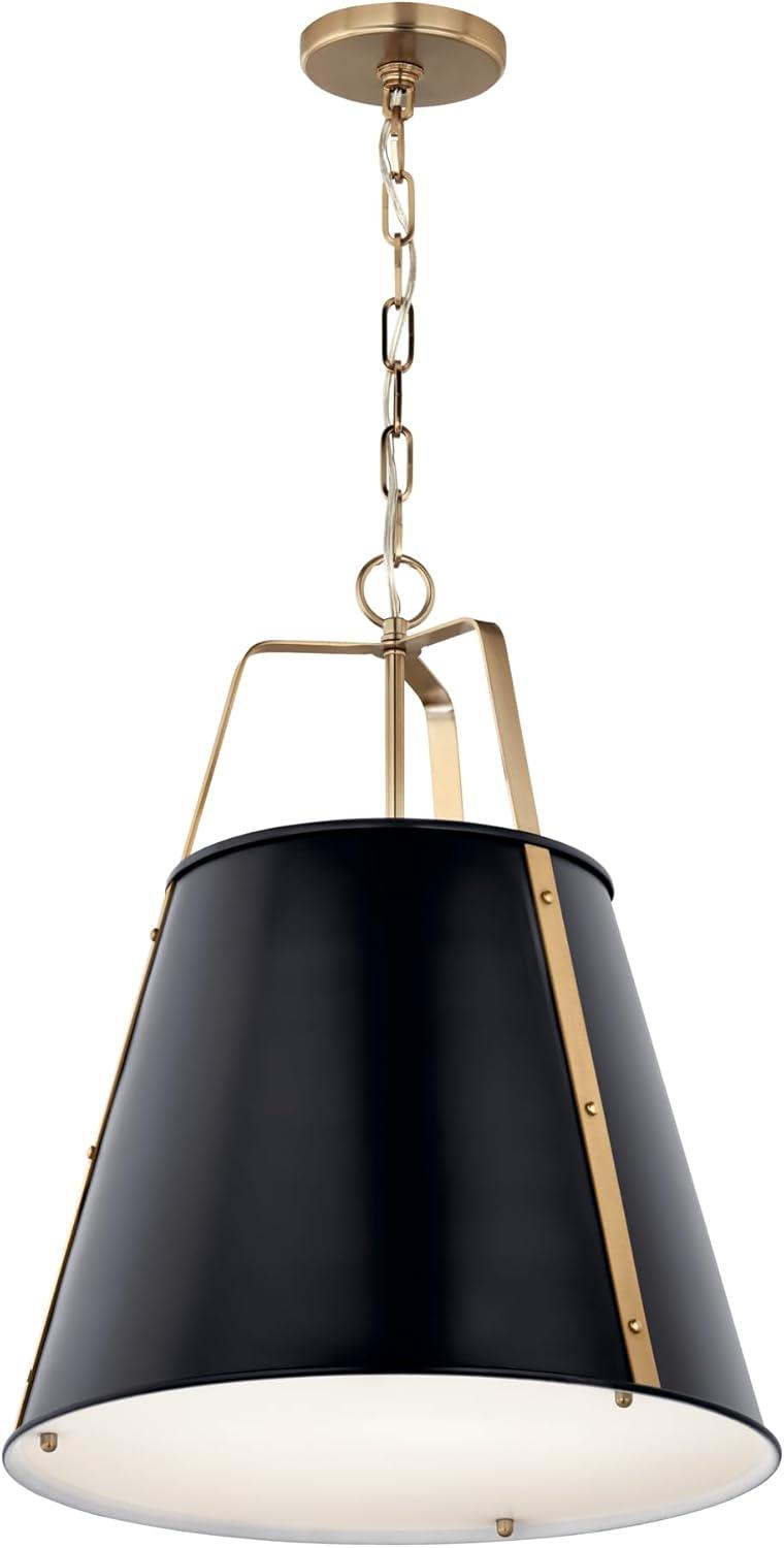 Black and Bronze Glass Drum Pendant Light