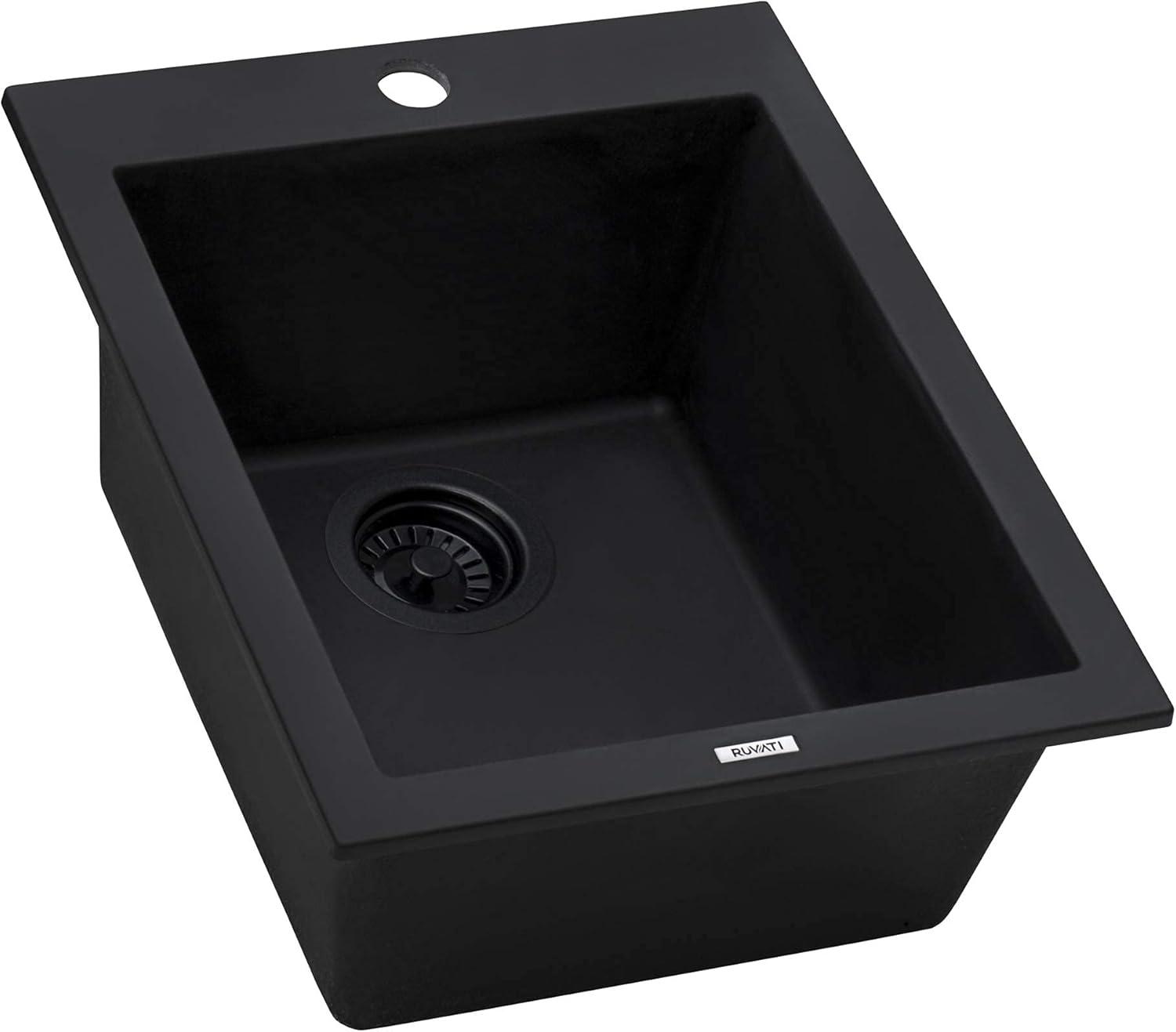 Ruvati 16 x 20 inch epiGranite Drop-in Topmount Granite Composite Kitchen Sink