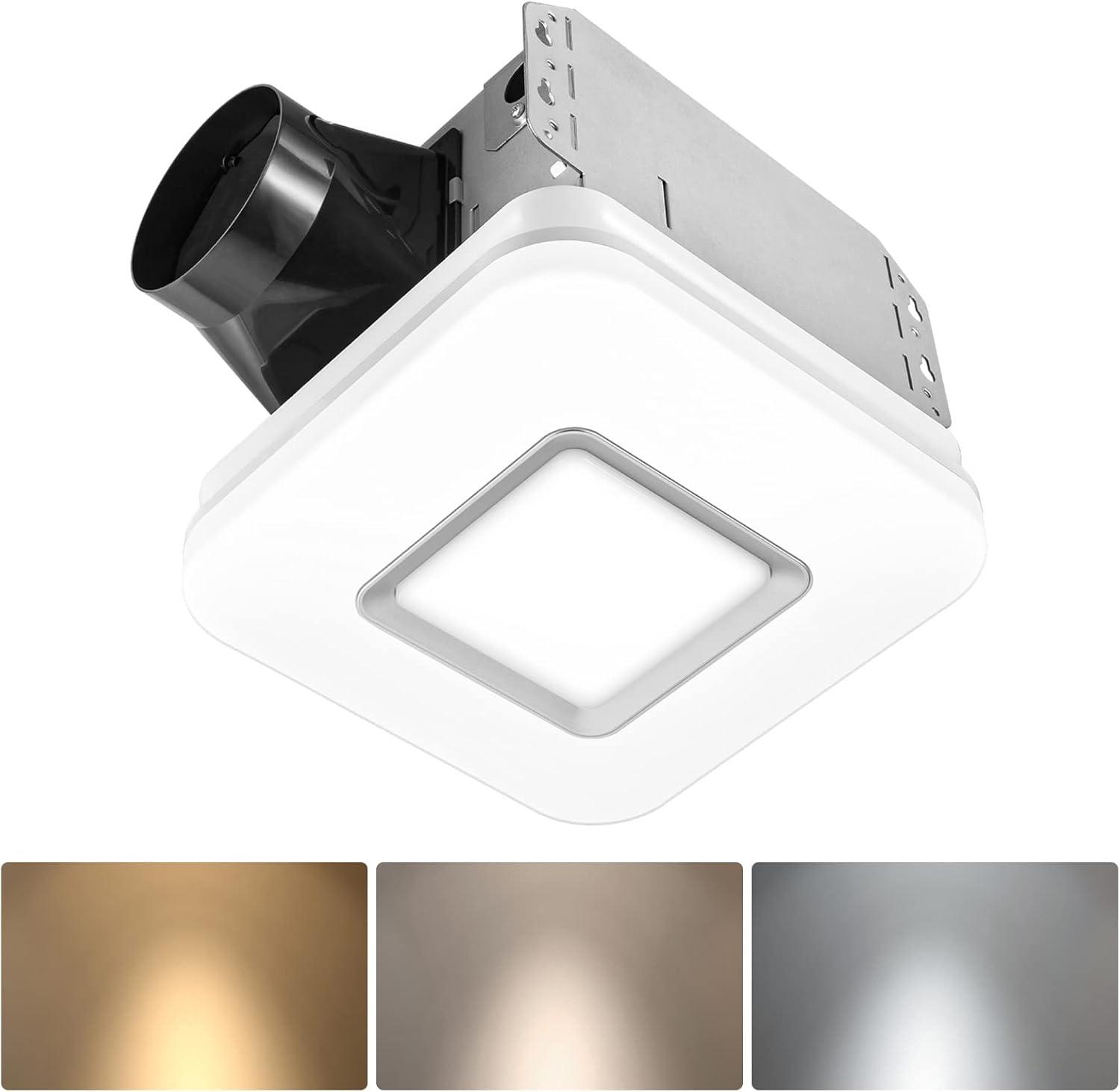 Modern White LED Bathroom Exhaust Fan with Nightlight