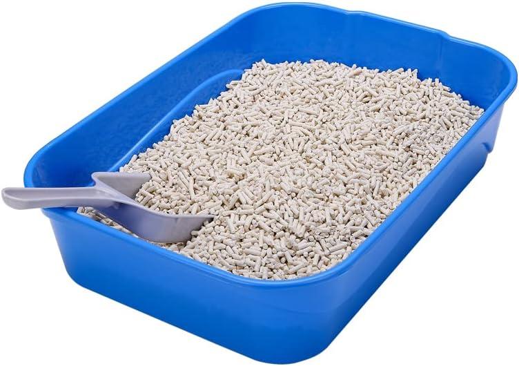 Kitty Litter Box Starter Kit - Small Cat Litter Pan Without Lid, Litter Mat, Scoop and Bowl for Kitten Within 3 Months