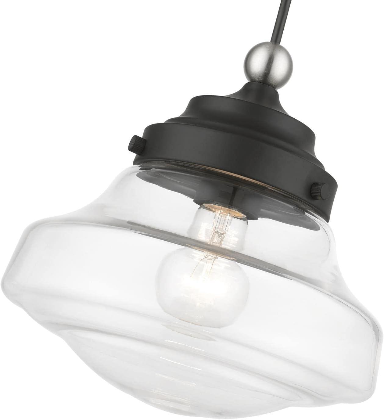 Livex Lighting Avondale 1 - Light Pendant in  Black/Brushed Nickel