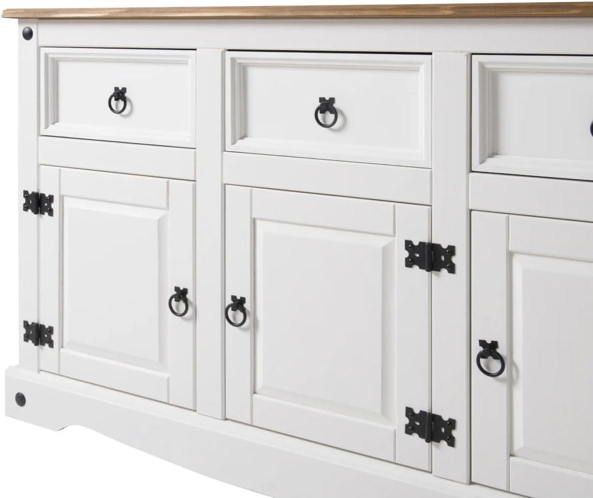 OS Home and Office Furniture Cottage Series Wood Buffet Sideboard in White