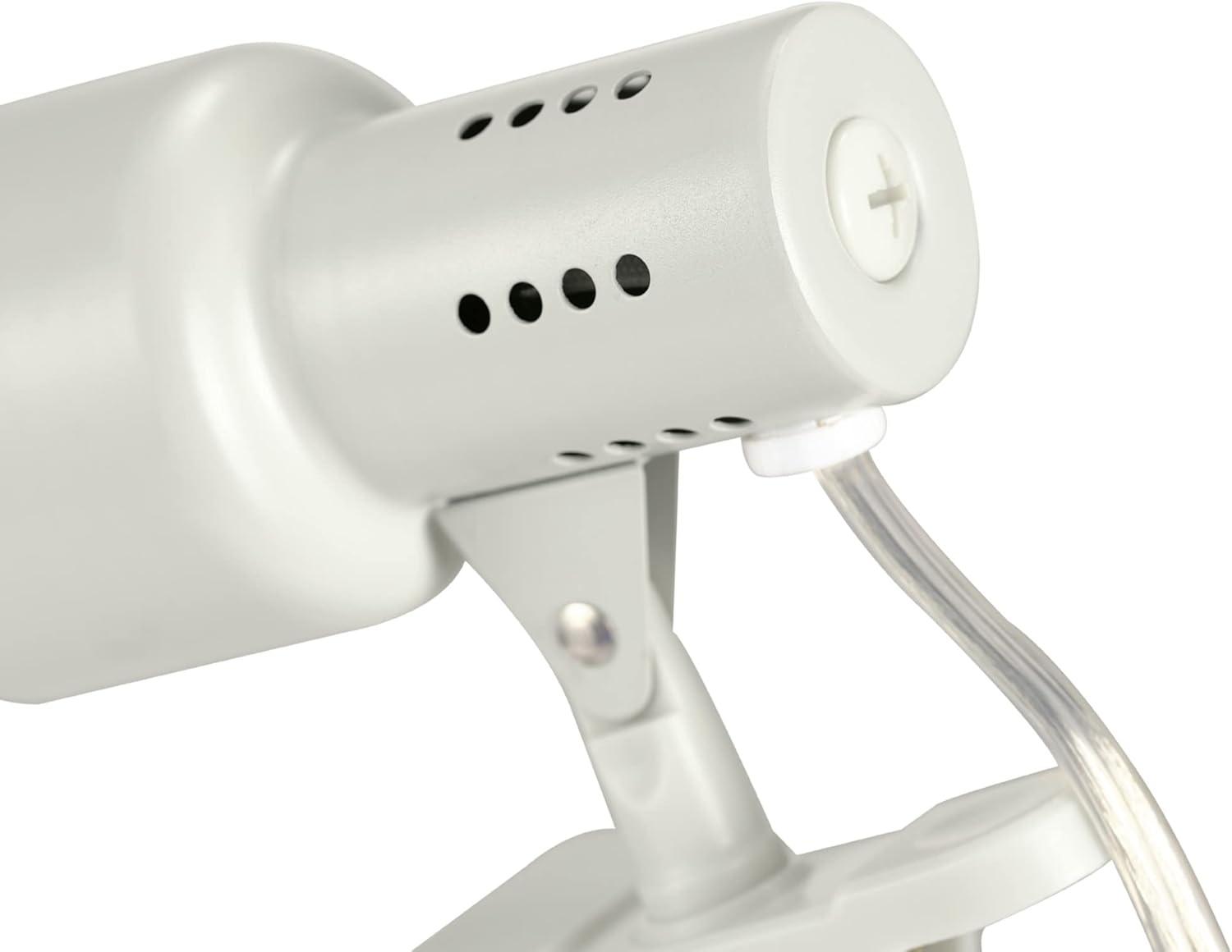 GLOBE Electric 62000010 32" Multi-Joint Desk Lamp with Metal Clamp, Matte Brass, White Accents, On/Off Rotary Switch on Shade, Partially Adjustable Swing Arm, Home Décor, Office Accessory