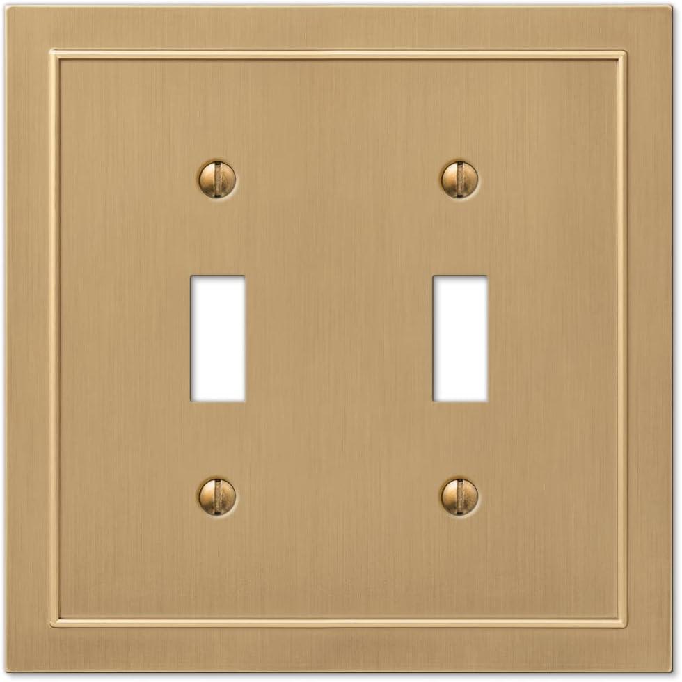 Amerelle 57TTBZ Bethany Wallplate, 2 Toggle, Cast Metal, Brushed Bronze 1-Pack