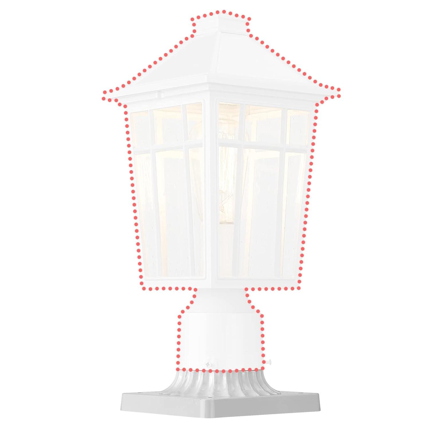 Darkaway Outdoor Post Light Base Mount, Post Light Adapter 3'' Pier Mount Base with White Finish for Deck Porch Patio, 5.5" W x 5.5" D x 2.75" H (2Pack, White)