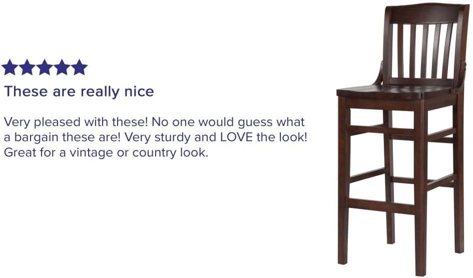 Flash Furniture HERCULES Series School House Back Walnut Wood Restaurant Barstool