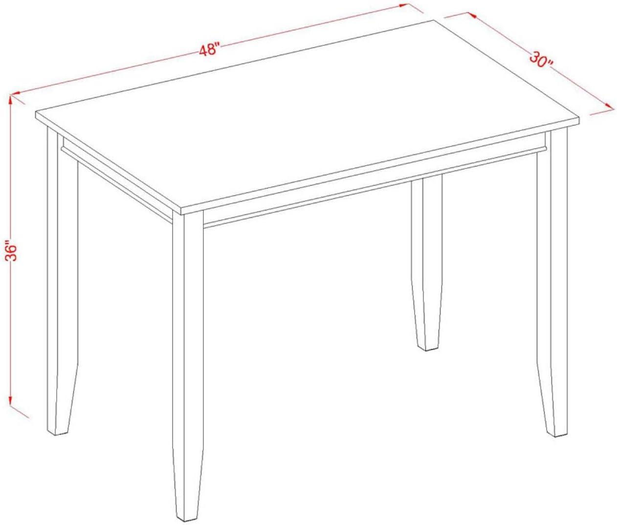 Black Rubber Wood Rectangular Counter Height Dining Table