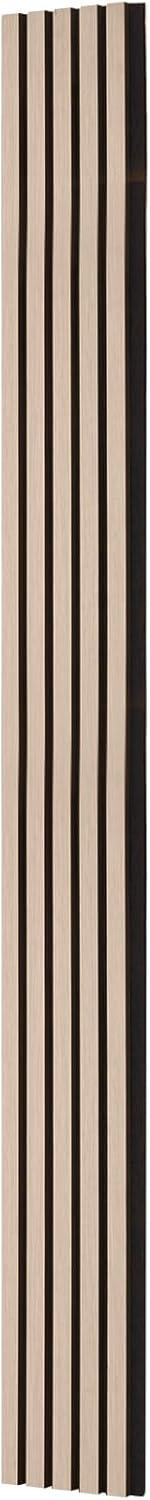 Silver Wood Acoustic Wall Panels with MDF and Polyester, 94.5 x 7.9 in, 4-Piece Set