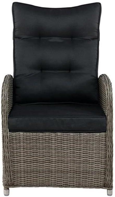 Monaco 2pc Wicker Outdoor Recliner & Ottoman - Gray - Alaterre Furniture: All-Weather, Water-Resistant Patio Set