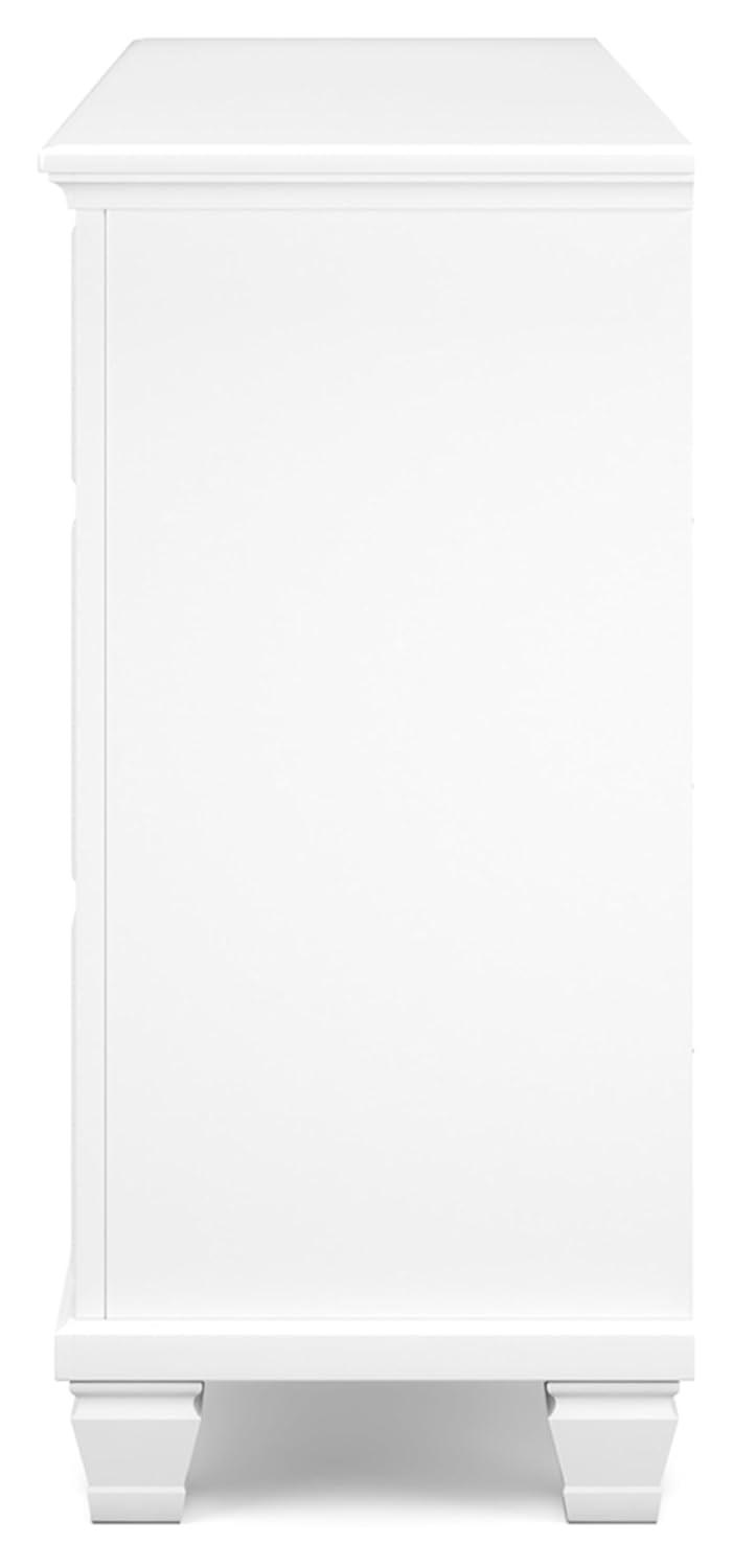 White Transitional 7-Drawer Dresser with Mirror