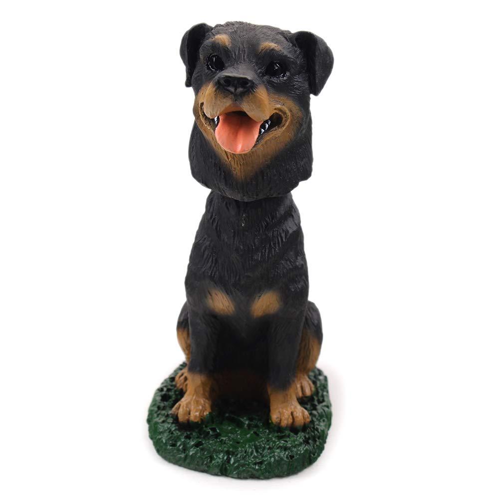 oshhnii Dog Figurine Dog Sculptures Attractive Puppy Standing Figurine Statue Simulation Rottweiler
