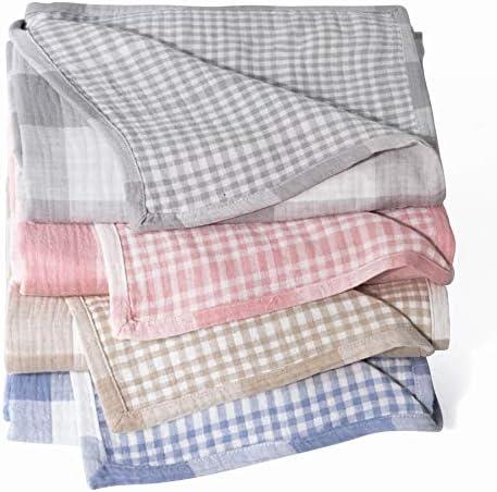 100% Cotton 4 Layers Muslin Gauze Throw Blanket