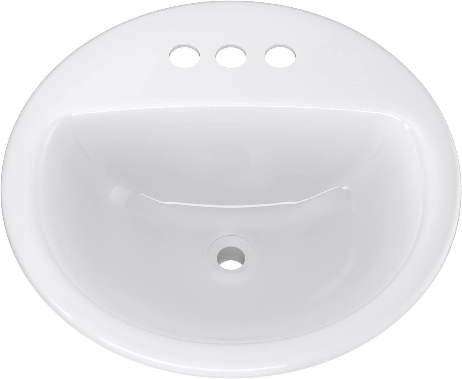 Proflo 19'' Vitreous China Circular Bathroom Sink with Overflow