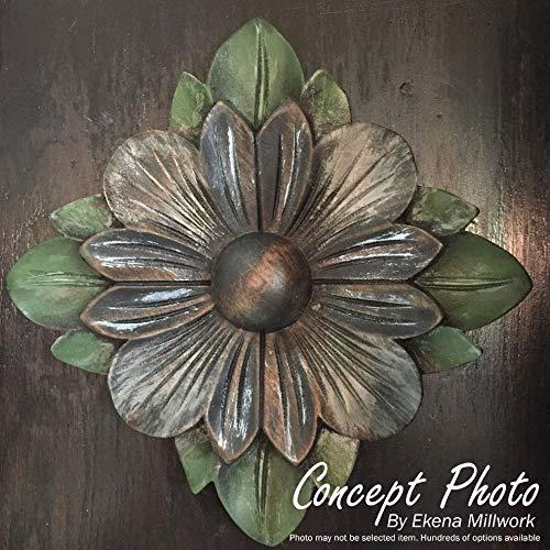 Ekena Millwork ROS03X03X00DGMA-CASE-4 Small Dogwood Flower Square Rosette, 3"W x 3"H x 5/8"P, Maple, 4 Pack