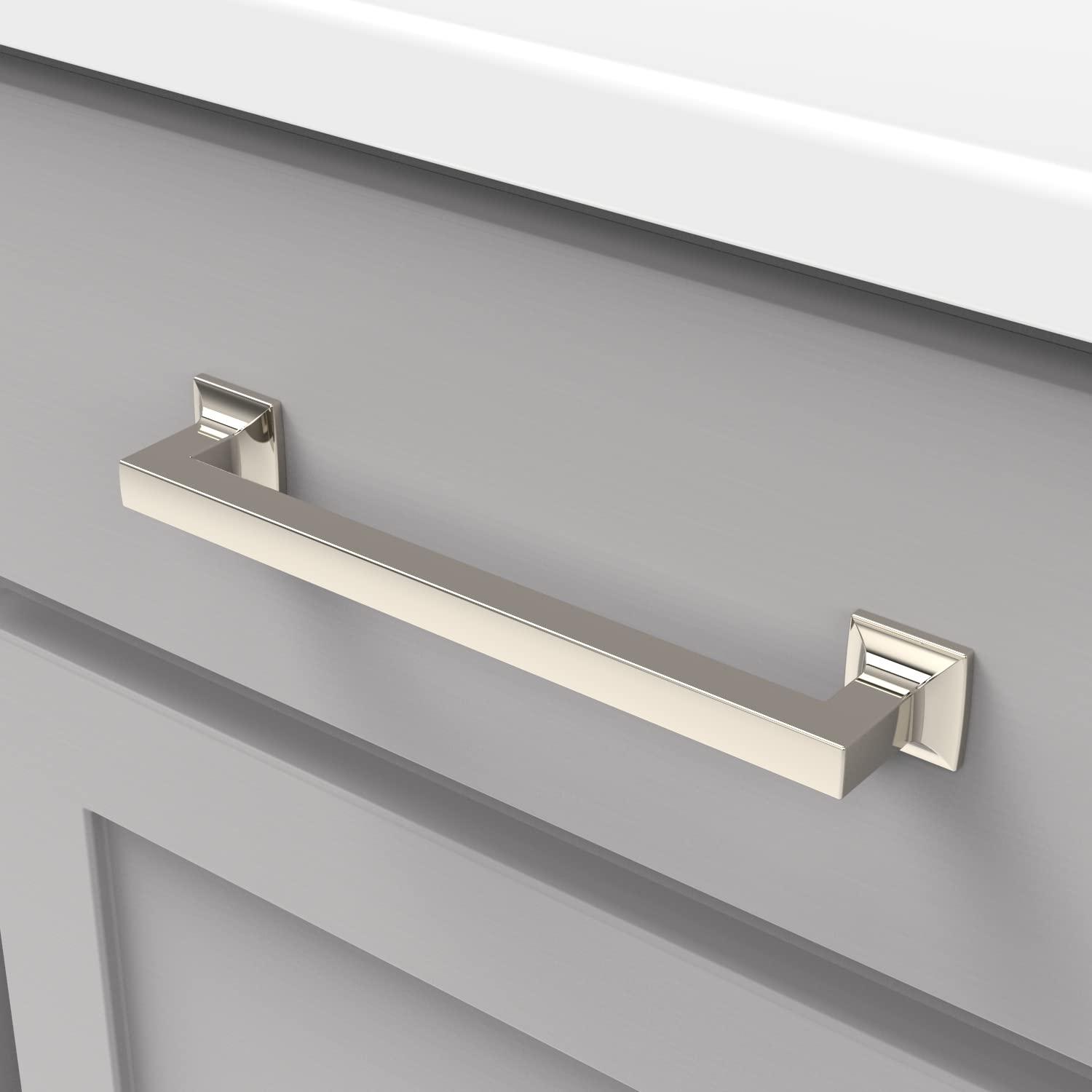 Hickory Hardware Studio Collection Pull 7-9/16 Inch (192mm) Center to Center Polished Nickel Finish