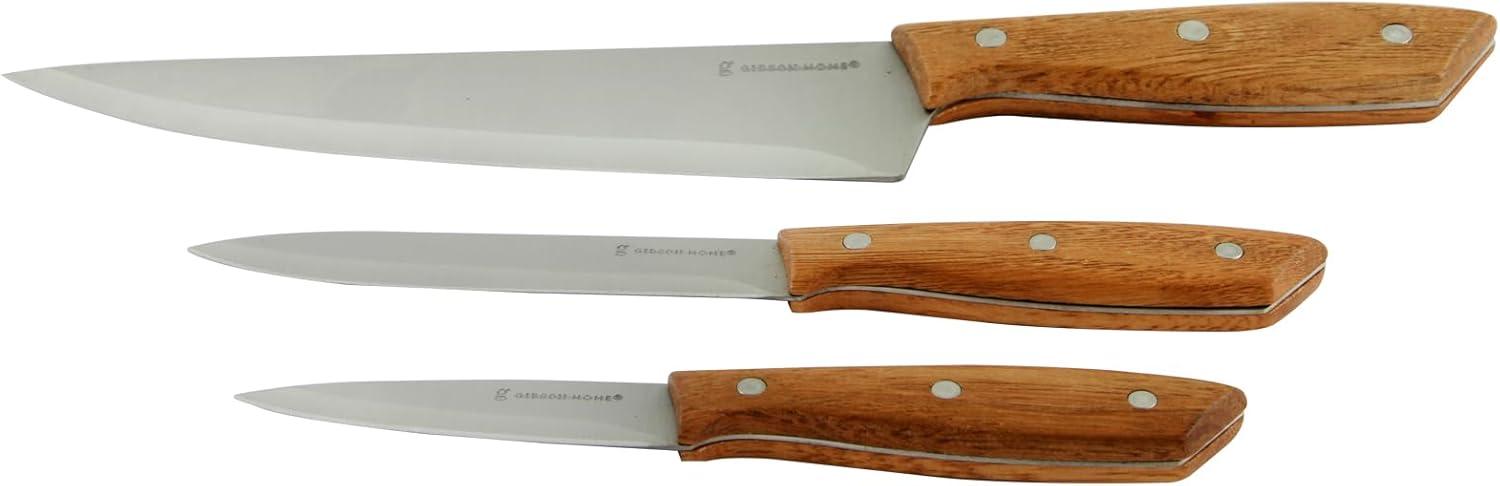 Seward 3-Piece Stainless Steel Knife Set with Wood Handles