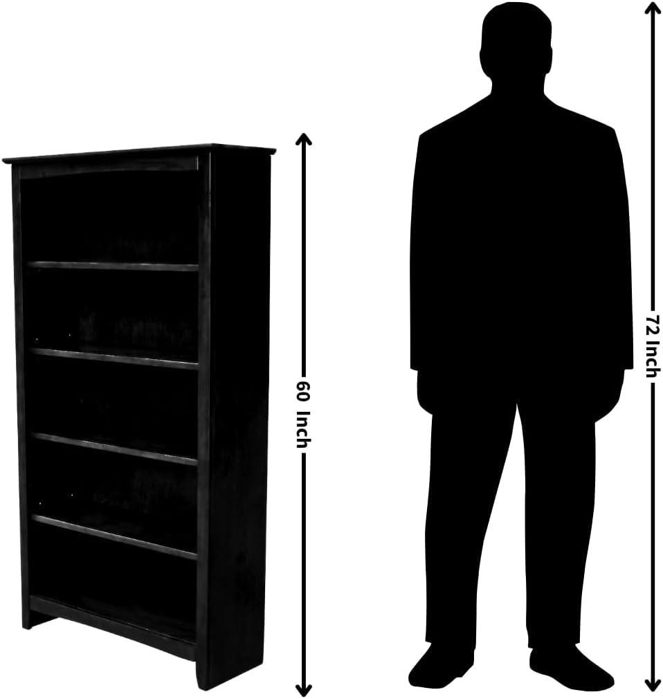 International Concepts Solid Wood Shaker Bookcase, 60 in H