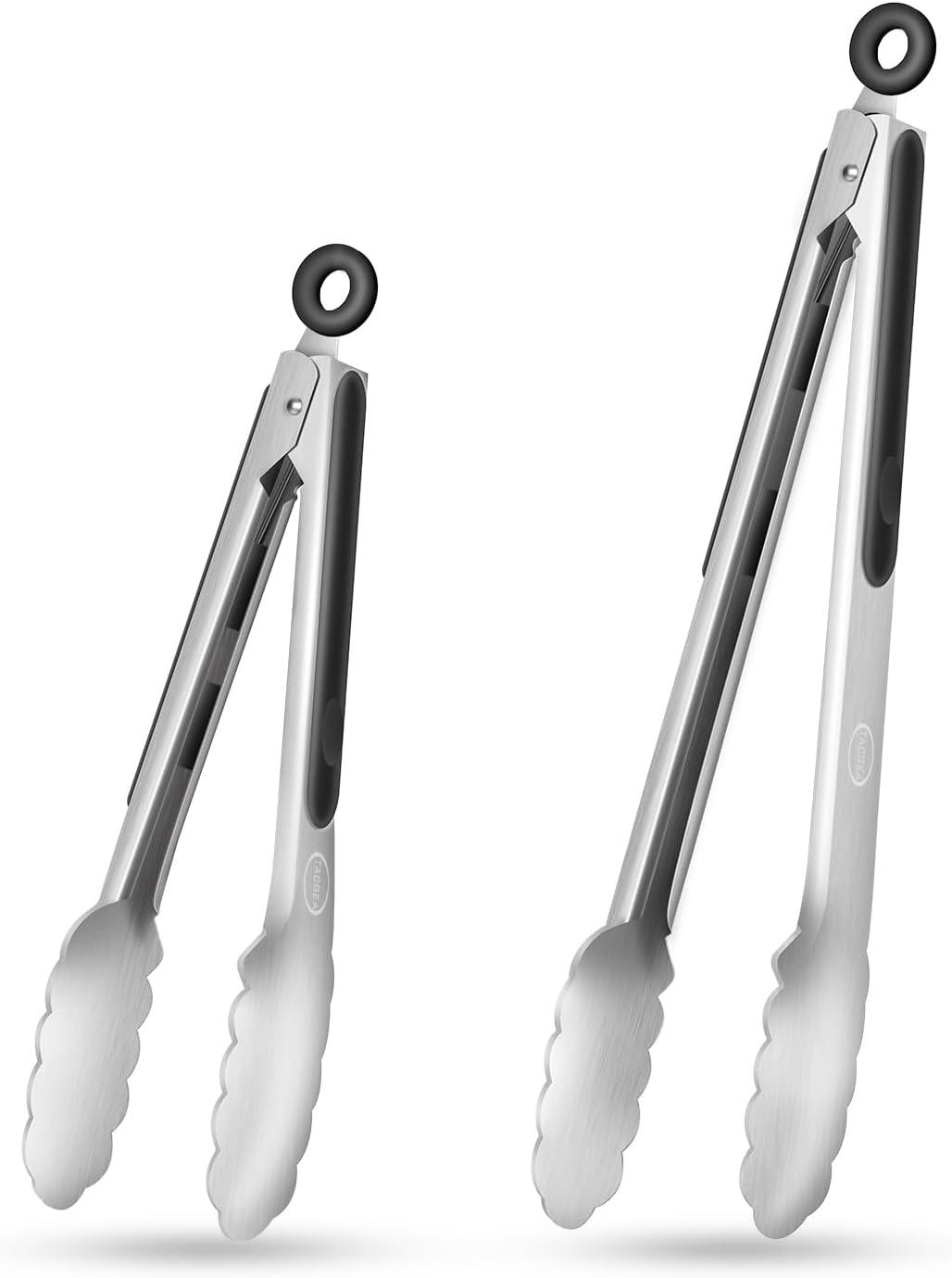 2-Pack Stainless Steel BBQ and Salad Serving Tongs