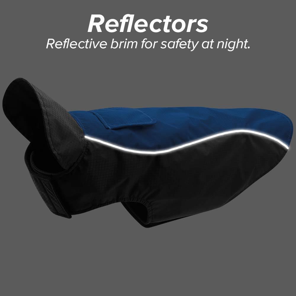 Vizpet Dog Raincoat Waterproof Coats,Dog Jacket High Visibility Warm Vest Dog Clothes for Small Medium Large Dogs(Blue-L)