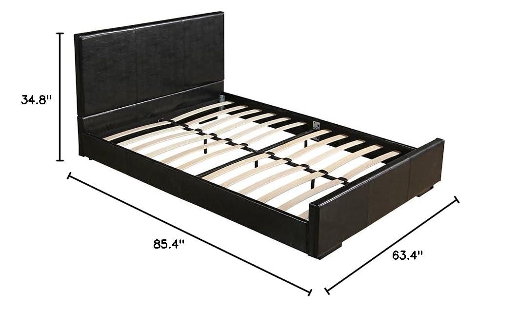 Camden Isle Abbey Platform Bed | Upholstered | Low Profile | Queen, Black