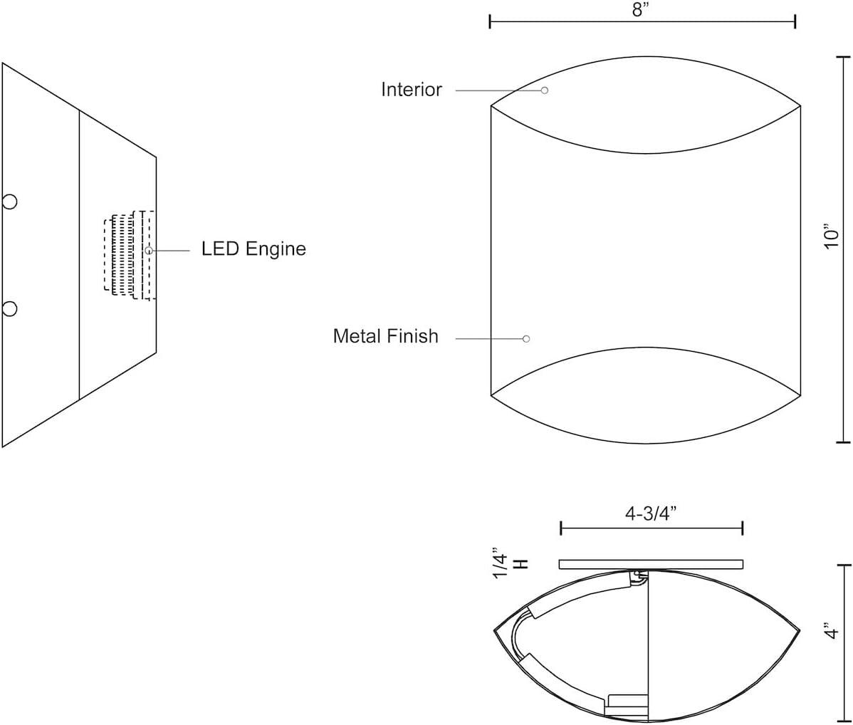 Preston Steel LED Flush Mounted Sconce