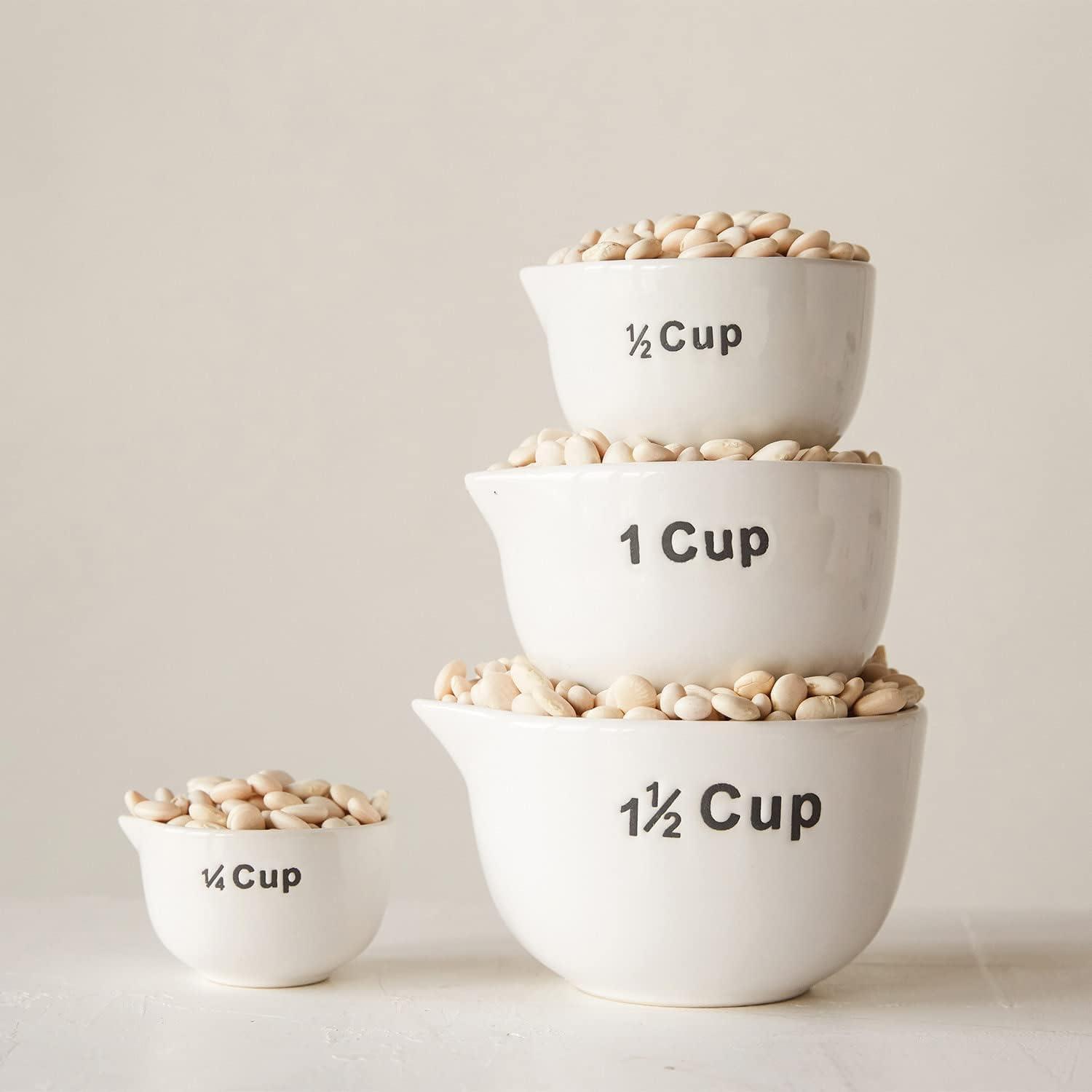 Creative Co-Op 4 -Piece Ceramic Measuring Cup Set