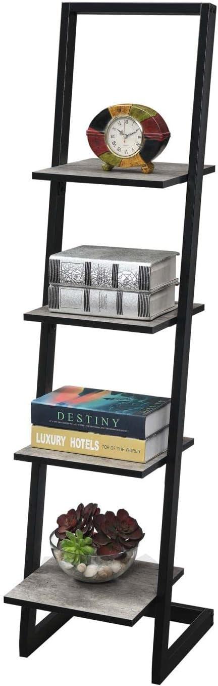 Convenience Concepts Designs2Go Four-Tier Ladder Bookshelf in Espresso Metal