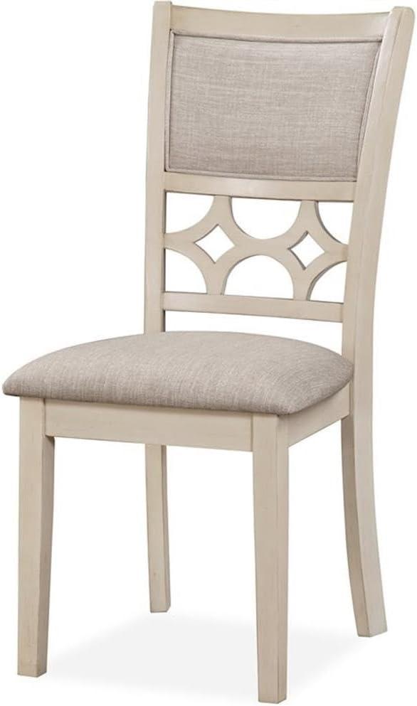 New Classic Furniture Mitchell Solid Wood 5Pc Dining Set in White/Brown Bisque